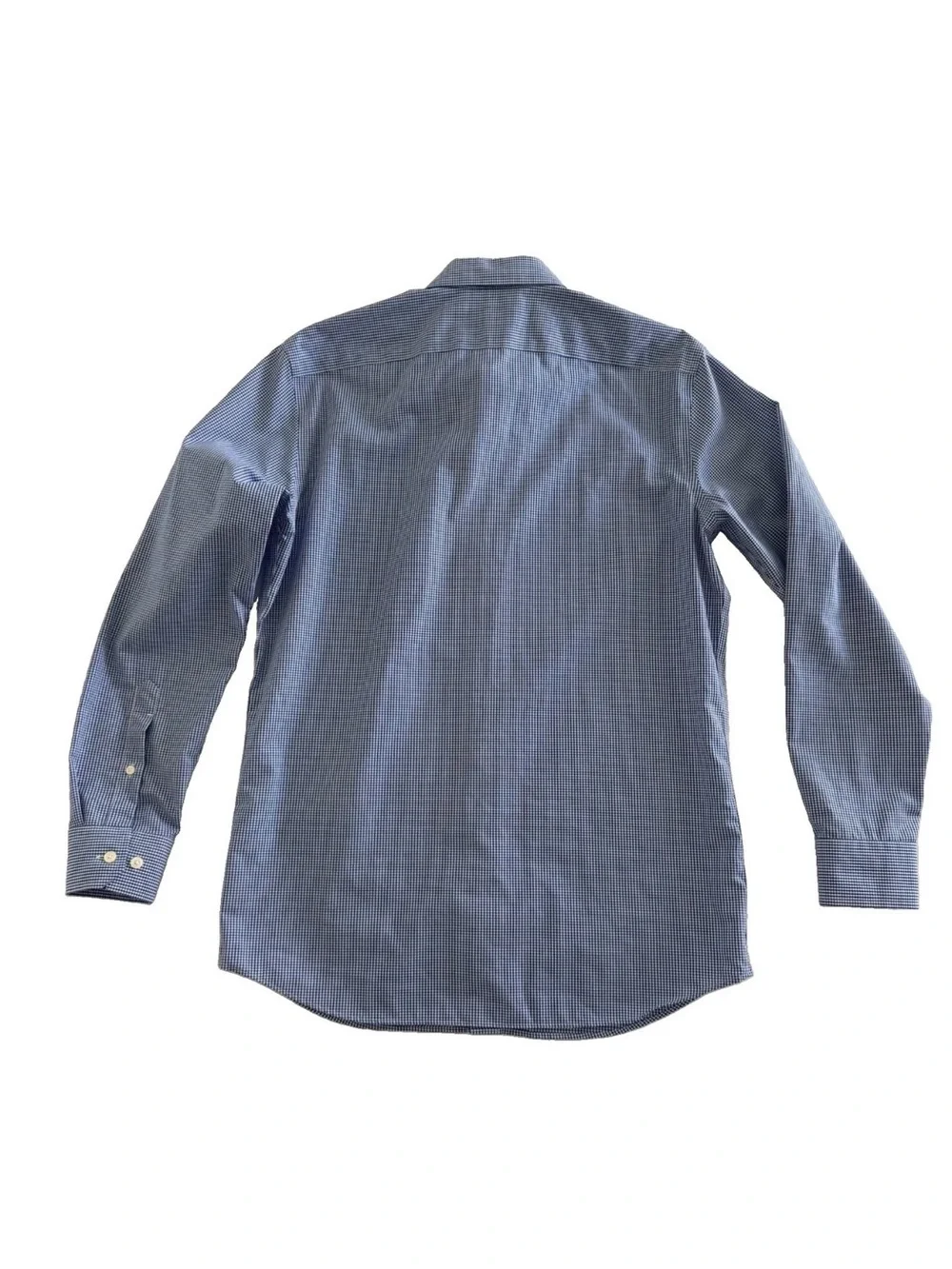 Banana Republic No-Iron Regular Fit Blue & White Check Mens Cotton Dress Shirt M
